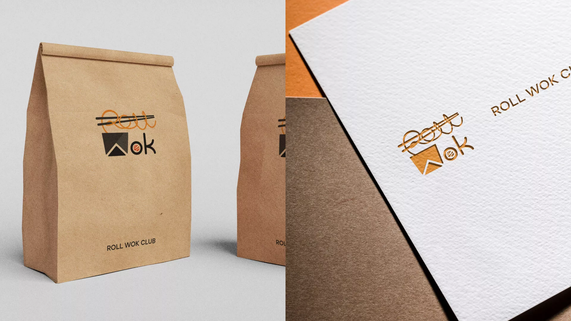 Разработка логотипа суши-бара «Roll Wok Club» в Новоаннинском